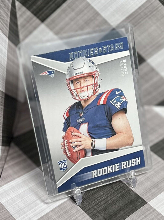 Bailey Zappe 2022 Panini Rookies & Stars Rookie Rush Insert #RR-4 - Patriots RC