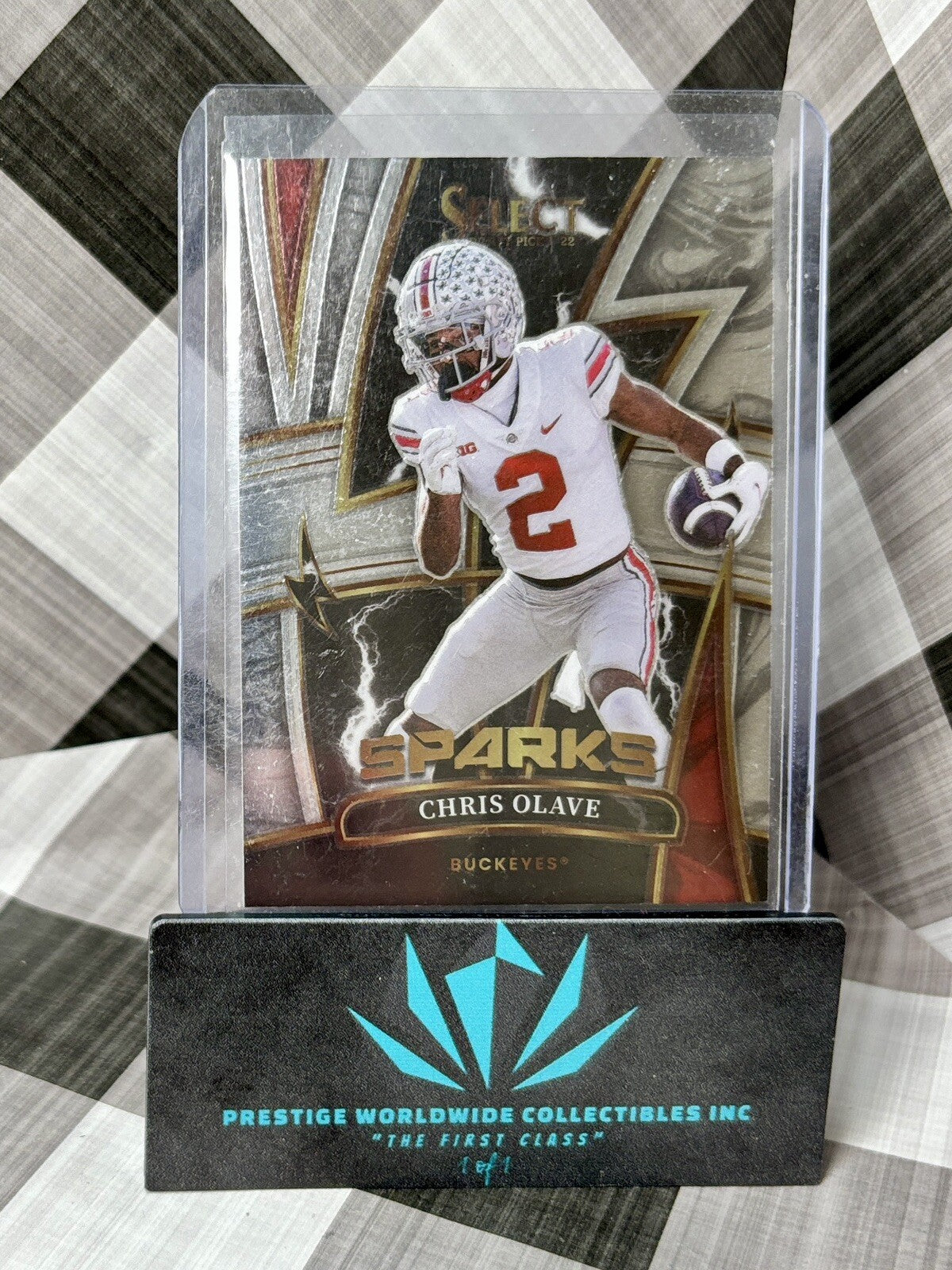 Chris Olave 2022 Panini Select Draft Picks Sparks #SPCO Ohio State Buckeyes & NO