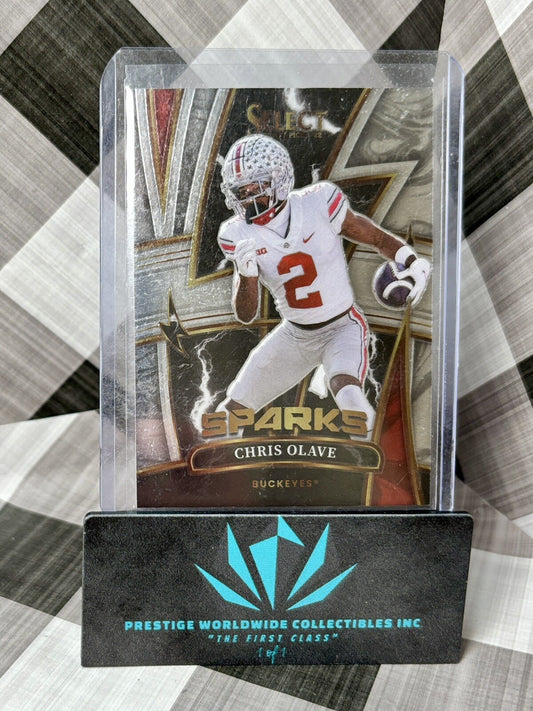 Chris Olave 2022 Panini Select Draft Picks Sparks #SPCO Ohio State Buckeyes & NO