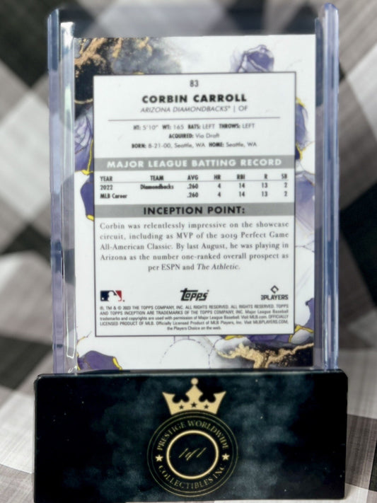Corbin Carroll 2023 Topps Inception Rookie of the Year #83 Diamondbacks RC