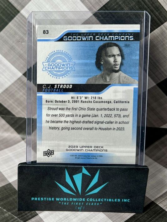 C.J. Stroud 2023 Upper Deck Goodwin Champions Rookie #83 Houston Texans RC