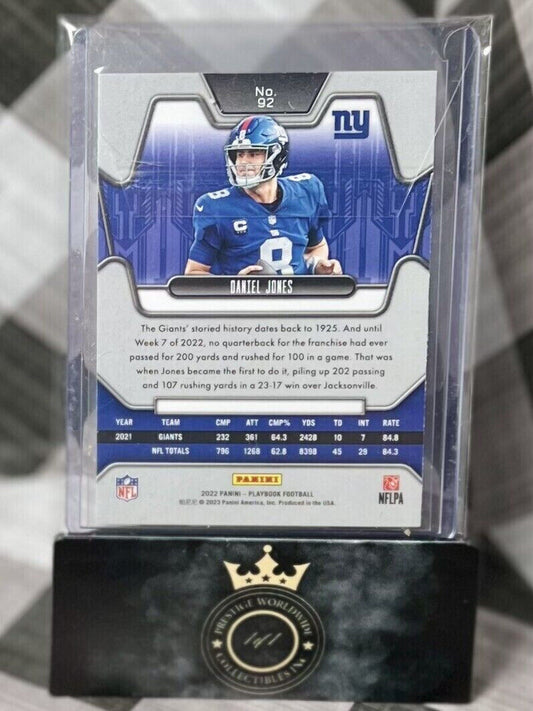DANIEL JONES 2022 PANINI PLAYBOOK NFL PURPLE SP #92 - NEW YORK GIANTS