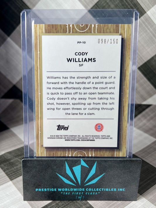 Cody Williams 2023-24 Bowman U Chrome Prodigal Aqua Refractor /150 #PP-10 COL