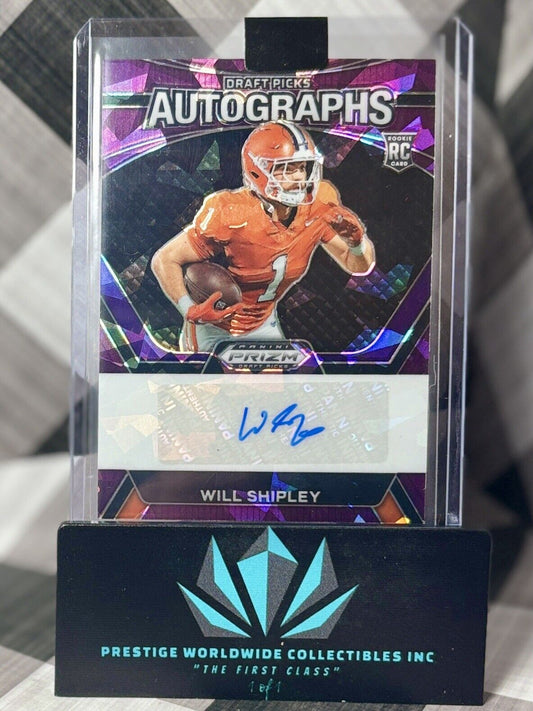 Will Shipley 2024 Prizm Draft Picks Purple Ice Auto /99 #DPA-WSY Clemson & PHI