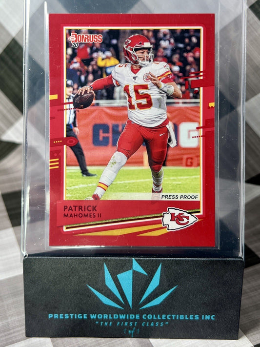 Patrick Mahomes II 2020 Donruss Press Proof Red Insert #1 Kansas City Chiefs SP