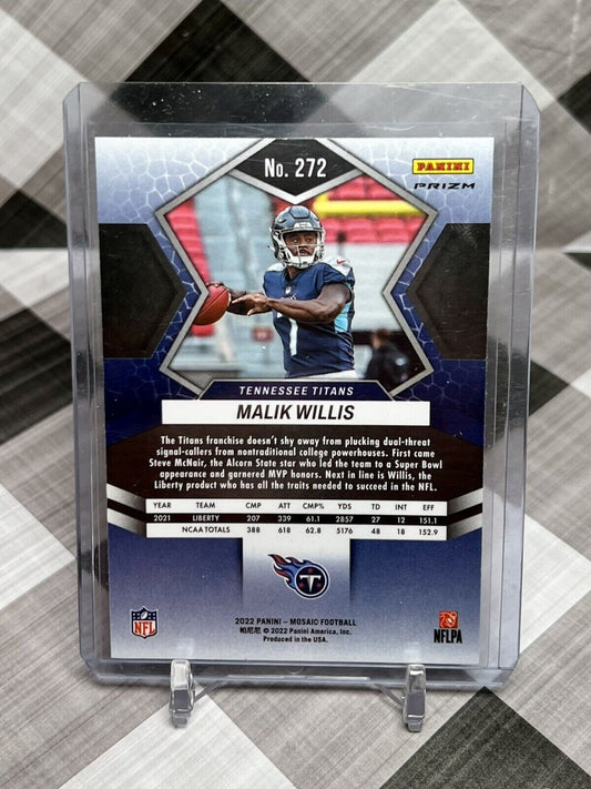 Malik Willis 2022 Panini Mosaic Rookie NFL Debut Pink Camo Prizm #272 Titans RC