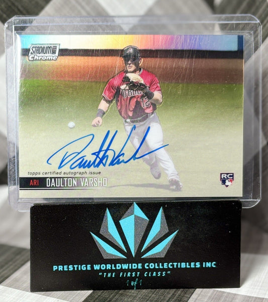 Daulton Varsho 2021 Topps Stadium Club Refractor Rookie Auto #SCCBA-DV DBacks RC