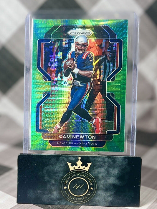 Cam Newton 2021 Panini Prizm Green Hyper /175 #96 New England Patriots