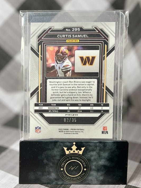 Curtis Samuel 2022 Panini Prizm FOTL Red Shimmer /35 #295 Washington Commanders