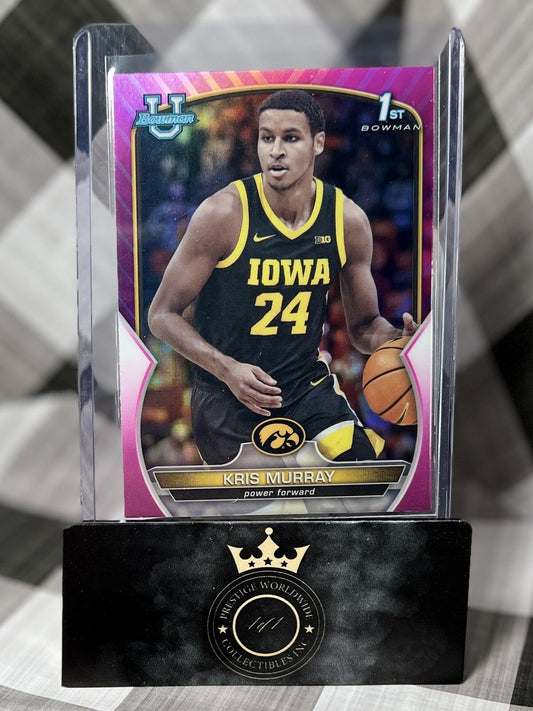 KRIS MURRAY 2023 Bowman U 1st Pink Refractor #71 Iowa Portland Trail Blazers