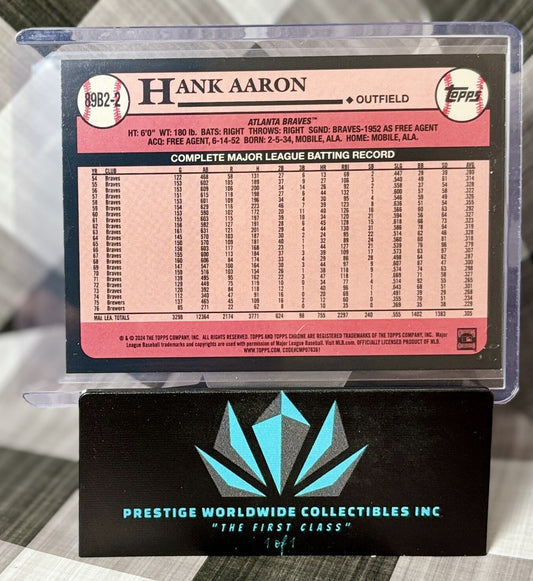 Hank Aaron 2024 Topps Series 2 1989 Silver Foil SP #89B2-2 Mil Braves HoF
