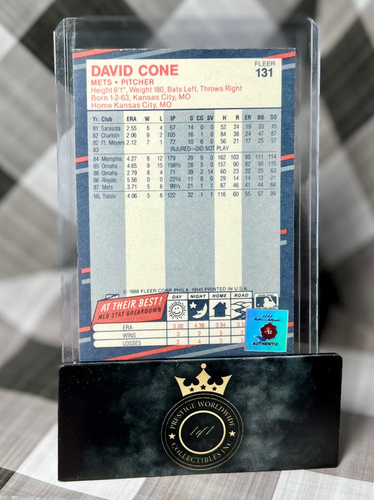 David Cone 1988 Fleer On-Card Auto #131