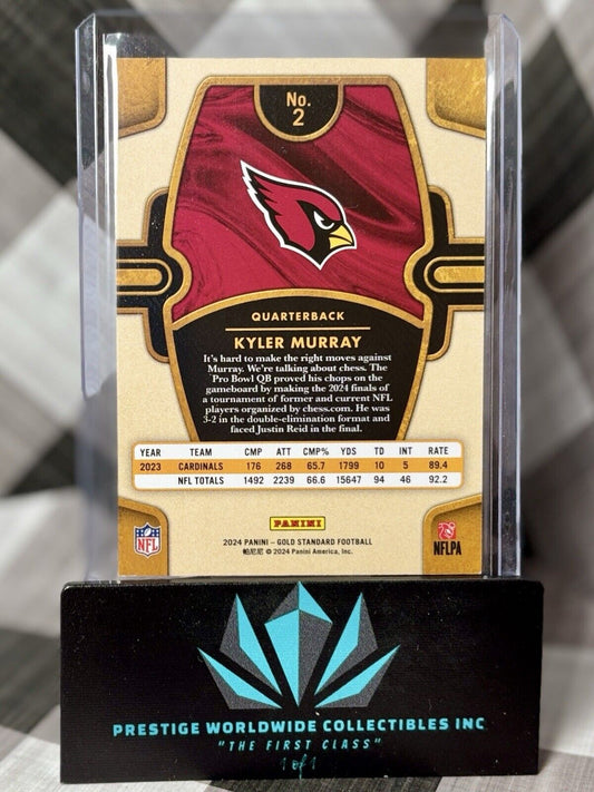 Kyler Murray 2023 Panini Gold Standard Platinum /75 #2 AZ Cardinals