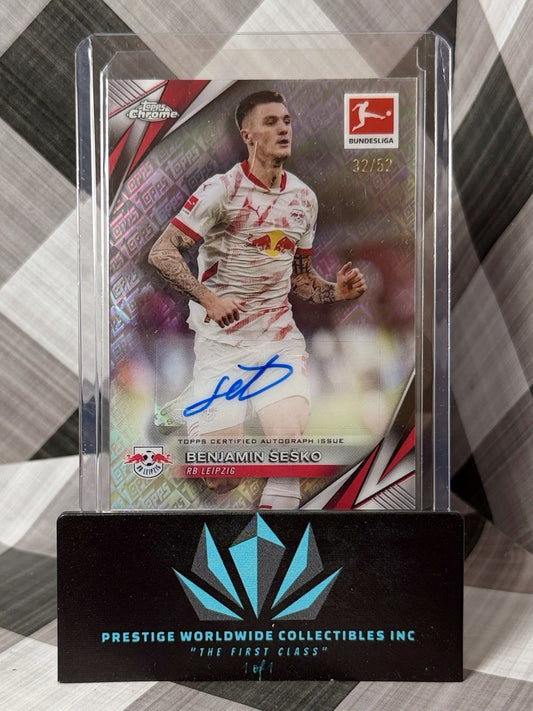 Benjamin Sesko 2025 Topps Bundesliga Chrome Auto /52 #BA-BS RB Leipzig