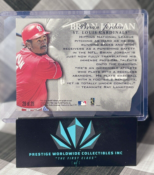 Brian Jordan 1997 Fleer Series 1 Team Leaders Die-Cut #26/28 St. Louis Cardinals
