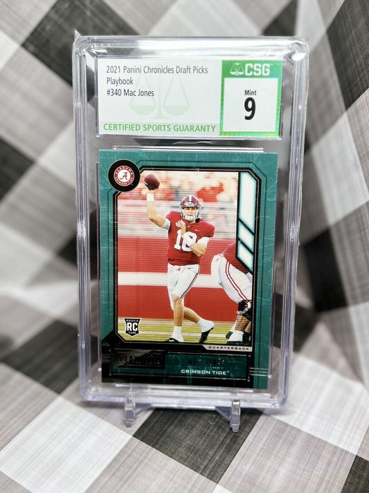 MAC JONES 2021 Panini Chronicles Draft Picks Playbook Rookie #340 CSG 9 MINT RC