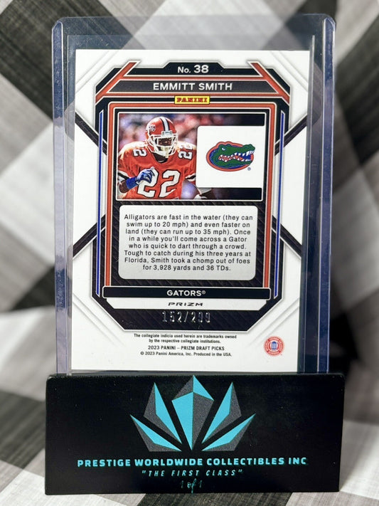 Emmitt Smith 2023 Prizm Draft Picks Red Prizm /299 #38 Florida & Cowboys HoF