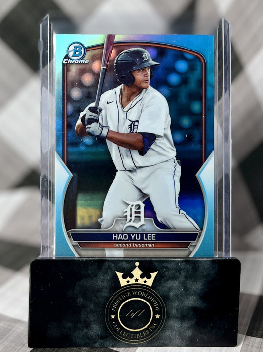 Hao Yu Lee 2023 Bowman Chrome Draft Blue Sky Refractor #BDC-24 Detroit Tigers SP