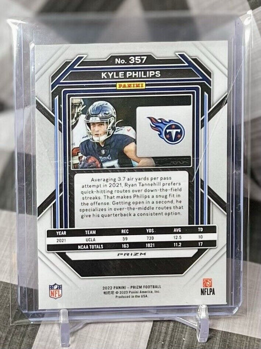 Kyle Philips 2022 Panini Prizm Green Prizm Rookie #399 - Tennessee Titans RC📈🔥