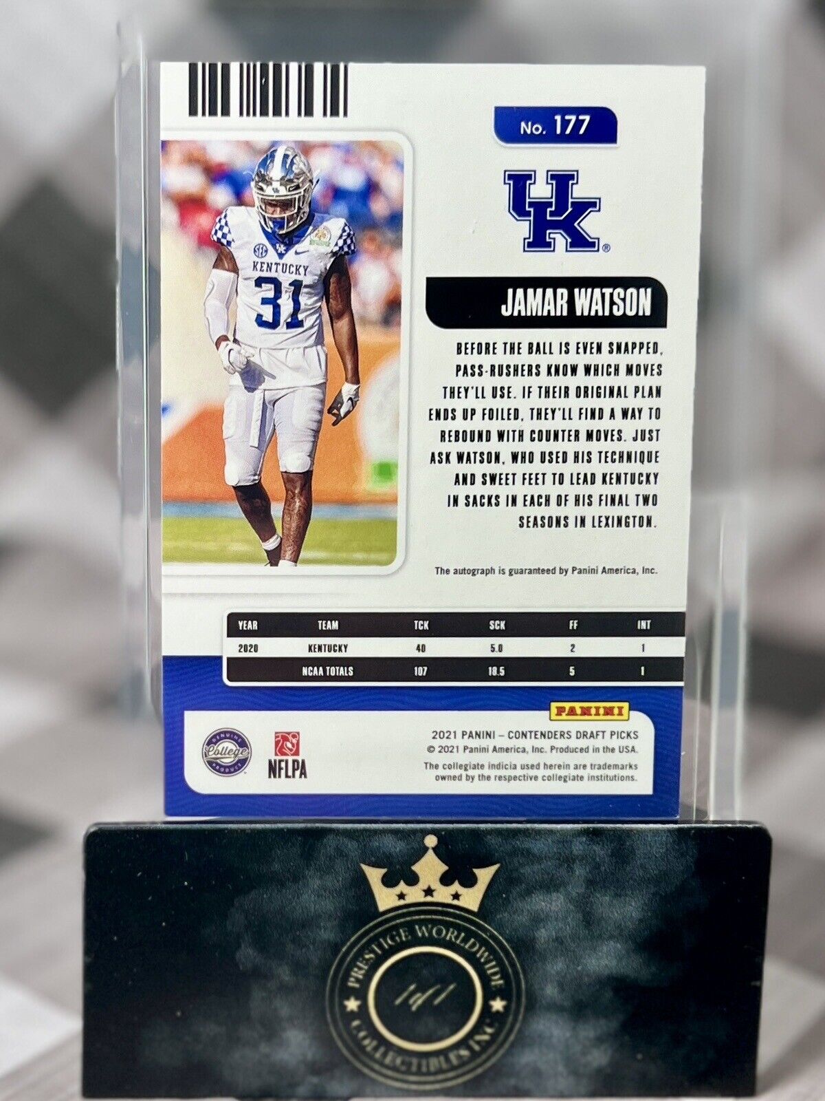 Jamar Watson 2021 Contenders Draft Picks College Ticket Rookie Auto #177 PIT