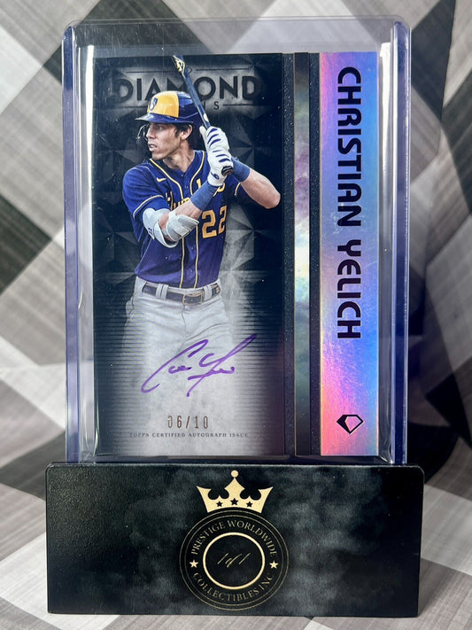 Christian Yelich 2023 Topps Diamond Icons White Polychromatink Auto /10 #WPA-CY