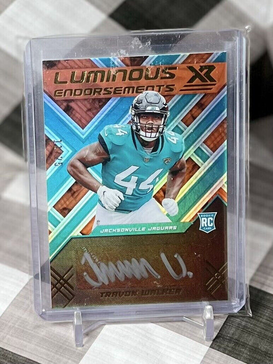 Travon Walker 2022 Panini Xr Luminous Endorsements Orange Rookie Auto /25 Jags
