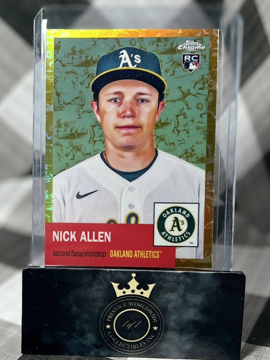 Nick Allen 2022 Topps Chrome Platinum Anniversary Rookie Toile Gold /50 #235 OAK