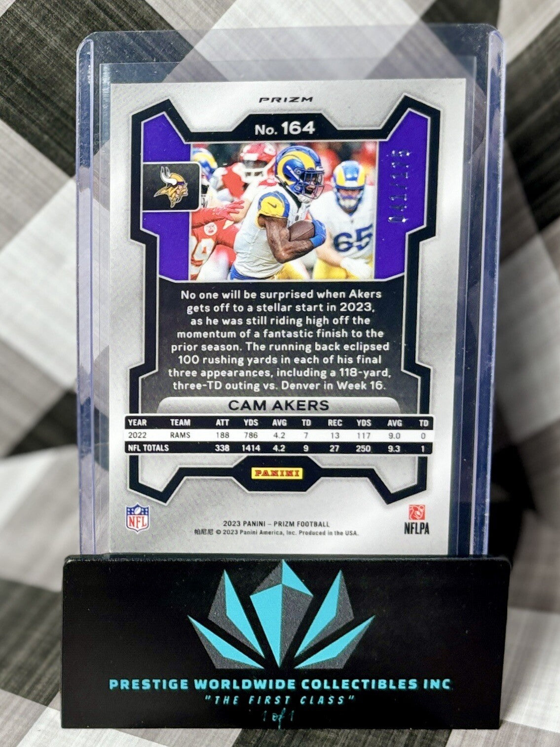 Cam Akers 2023 Prizm Green Hyper /175 #164 Minnesota Vikings / LA Rams SP
