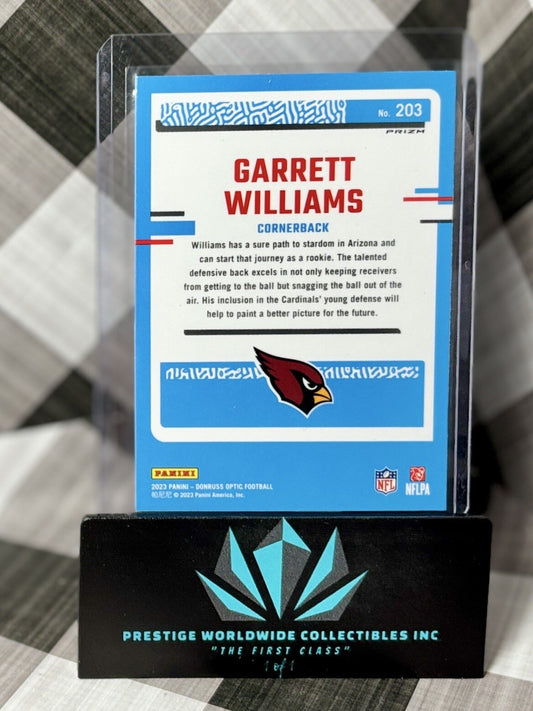 Garrett Williams 2023 Donruss Optic Silver Holo Rated Rookie #203 Cardinals RC