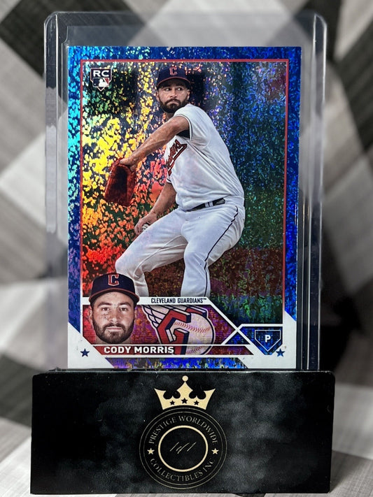 Cody Morris 2023 Topps Series 2 Rookie Blue Sparkle /999 #507 CLE Guardians RC