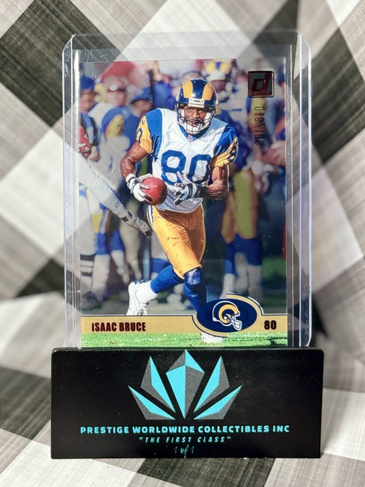 Isaac Bruce 2023 Clearly Donruss Retro 2003 Red /100 #9 St. Louis Rams HoF