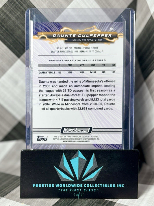 Daunte Culpepper 2023 Topps Composite Resurgence Blue Pink Lazer #94 MN Vikings