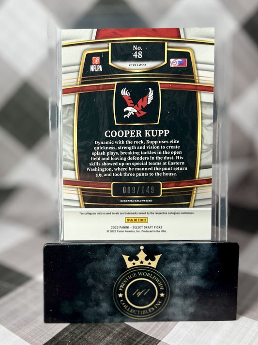 Cooper Kupp 2022 Panini Select Draft Picks Red Prizm /149 #48 LA Rams & EWU SP