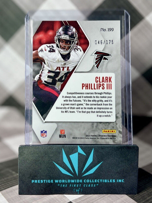 Clark Phillips III 2023 Panini Phoenix Lava Holo Rookie /175 #199 ATL Falcons RC