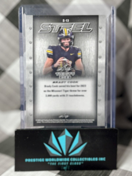 Brady Cook 2023 Leaf Trinity Steel Lava Silver Prospect #S-13 Missouri Tigers