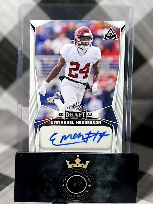 Emmanuel Henderson 2023 Leaf Draft AUTO #BA-EH3 Alabama Crimson Tide RB