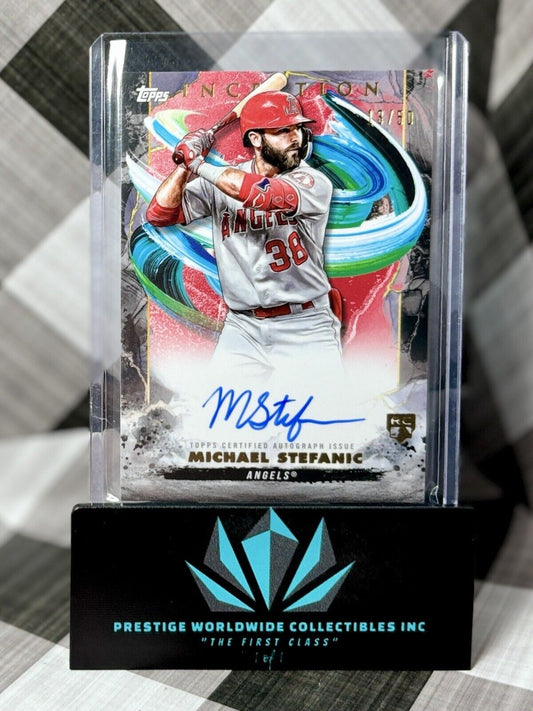 Michael Stefanic 2023 Topps Inception Orange Rookie Auto /50 #BRES-MS LA Angels