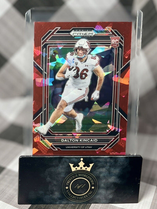 Dalton Kincaid 2023 Prizm Draft Picks Red Cracked Ice #157 Utah SDSU & Bills