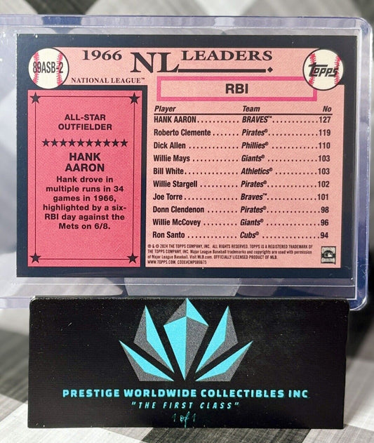 Hank Aaron 2024 Topps Series 2 35th Ann.  All Star Silver Foil #89ASB-2 Braves