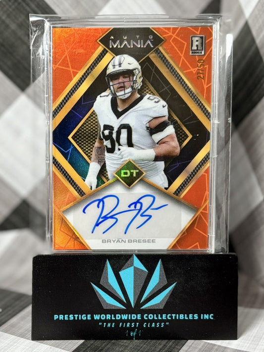 Bryan Bresee 2023 Wild Card Auto Mania Orange Foil Rookie /50 #AMD-A NO Saints