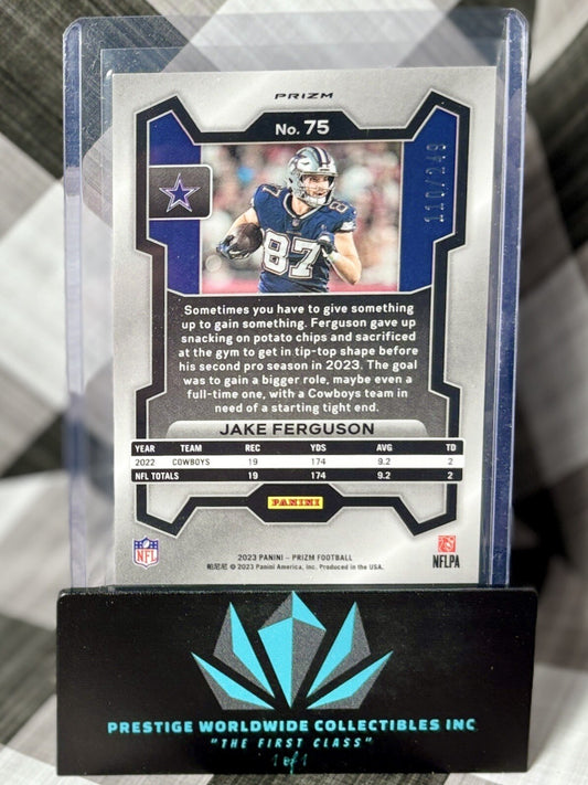 Jake Ferguson 2023 Panini Prizm Orange Prizm /249 #75 Dallas Cowboys