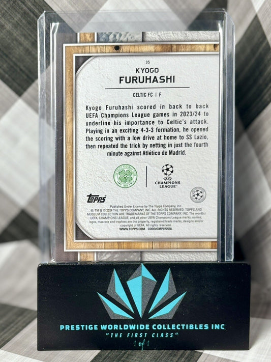 Kyogo Furuhashi 2023-2024 Topps Museum Collection UEFA Ruby /25 #35 Celtic FC