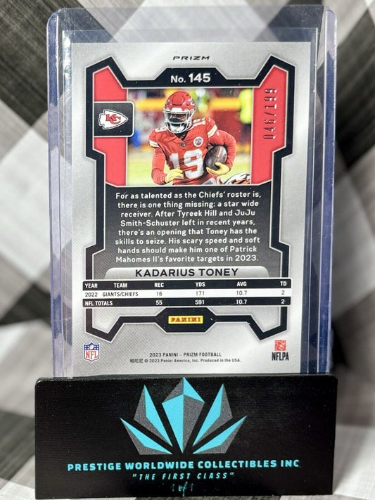 Kadarius Toney 2023 Panini Prizm Blue Wave Prizm 46/199 #145 Kansas City Chiefs