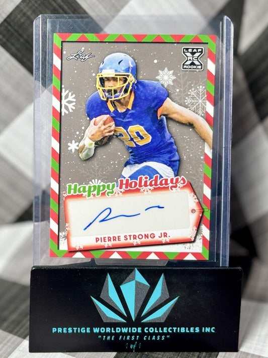 Pierre Strong Jr. 2022 Leaf Happy Holidays Auto #HH-PSJ Pats, Browns & SDSU