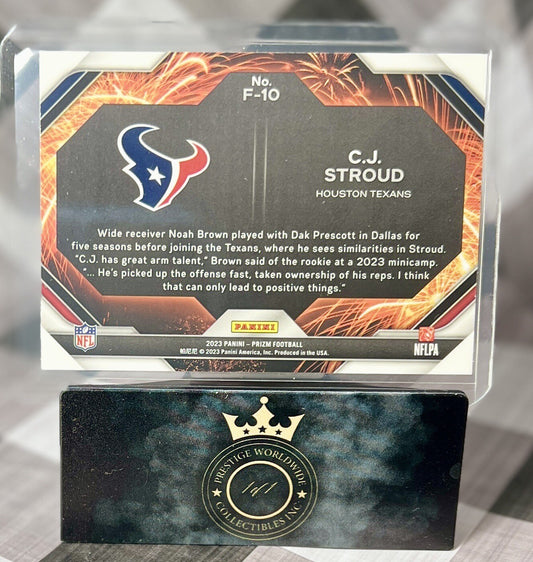 C.J. Stroud 2023 Panini Prizm Fireworks Rookie #F-10 Houston Texans RC ROY?