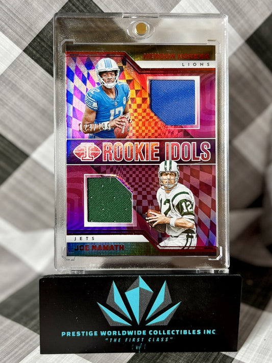 Hendon Hooker Joe Namath 2023 Illusions Rookie Idols Dual Patch /199 #RM-HN RC