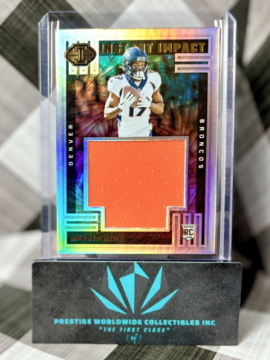 Marvin Mims 2023 Illusions Instant Impact Rookie Jersey Patch #II-MMS Broncos RC