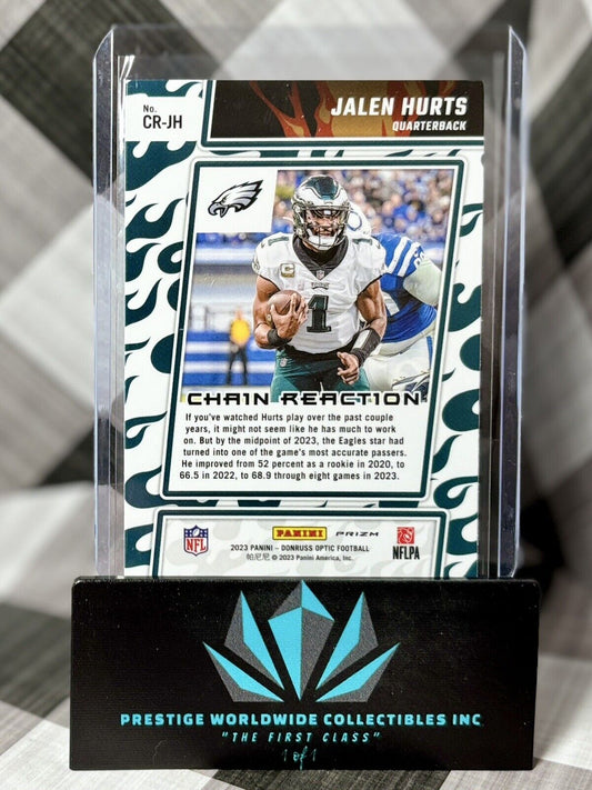 Jalen Hurts 2023 Donruss Optic Chain Reaction Silver Holo #CR-JH PHI Eagles