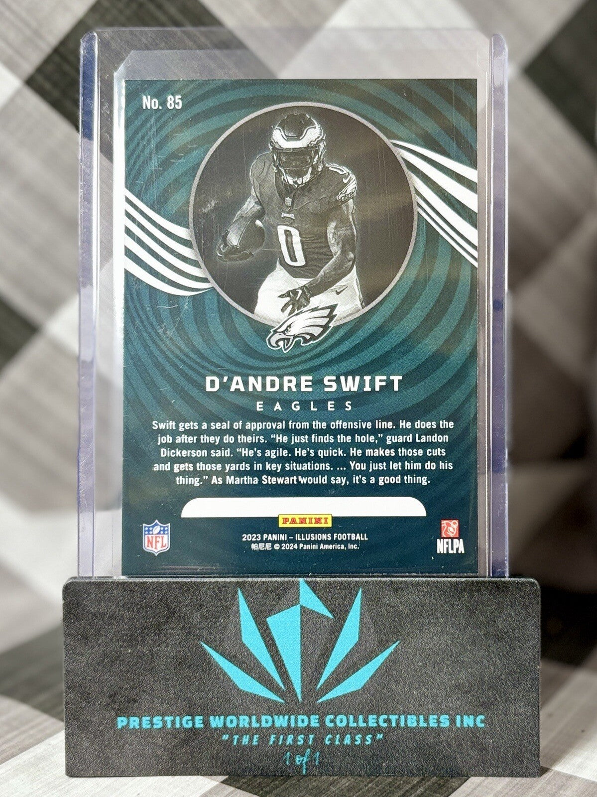 D'Andre Swift 2023 Panini Illusions Orange #85 Philadelphia Eagles