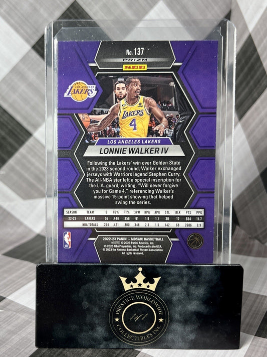 Lonnie Walker IV 2022-23 Panini Mosaic Green Mosaic #137 LA Lakers SP